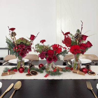 Red Christmas Tablescape