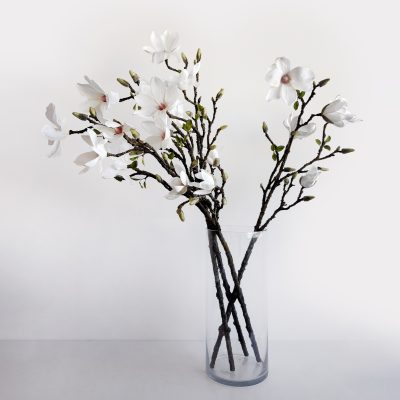 Magnolia Branch Large White Artificial Faux Flowers
