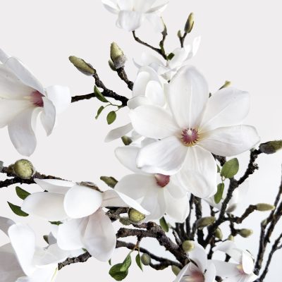 Magnolia Branch Large White Artificial Faux Flowers