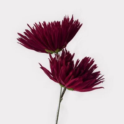 Mum Stem Burgundy Artificial Faux Flowers
