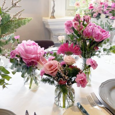 Pink Floral Wedding Bud Vases