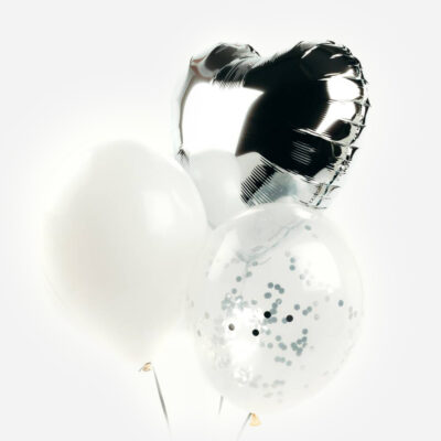 Silver Birthday Balloon Set