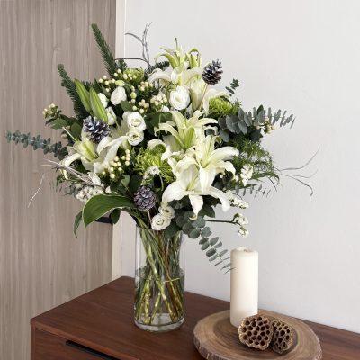 White Christmas White and Silver Christmas Flowers