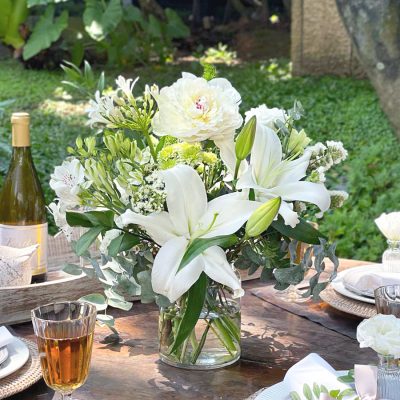 White Vase Centerpiece