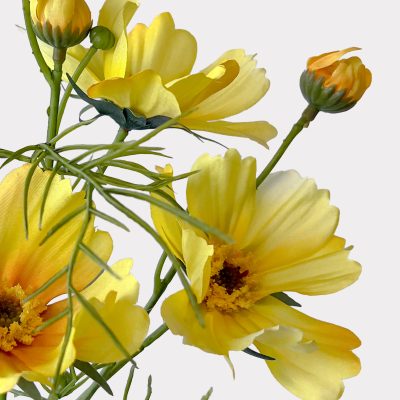 Yellow Cosmo Spray Artificial Faux Flowers